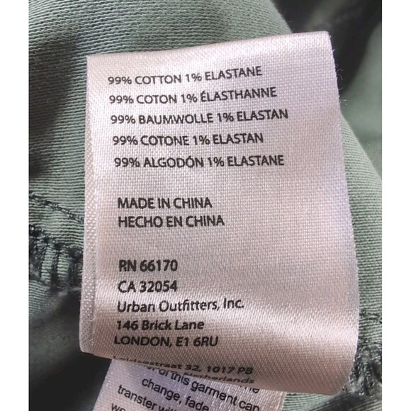 Pilcro Urban Outfitters Women’s 28x27 Green Floral Patch Pocket Pants - Picture 7 of 9